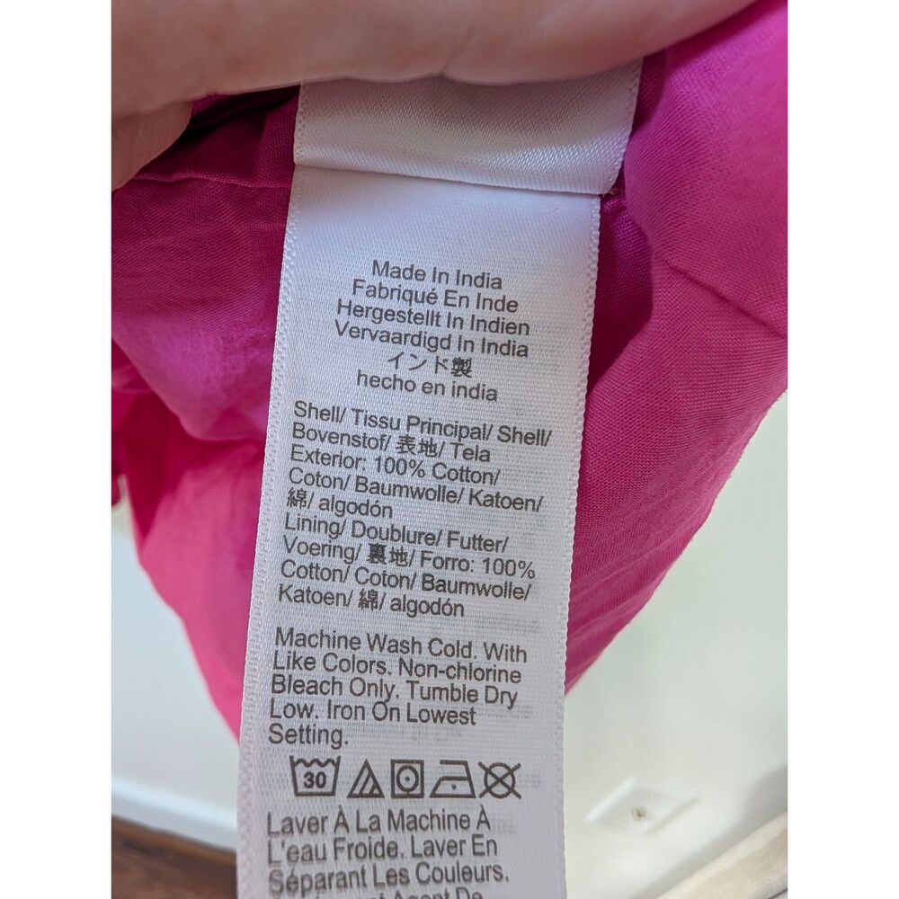 J.Crew Pink Cotton Tie-Waist Tiered Midi Dress Size 4 Preppy Cottagecore - Picture 6 of 11